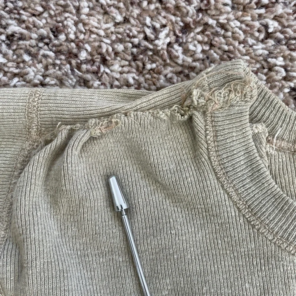 Vintage distressed ribbed
